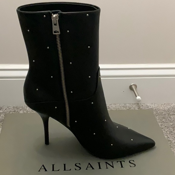 ALLSAINTS black leather Jenna boots - Picture 3 of 9